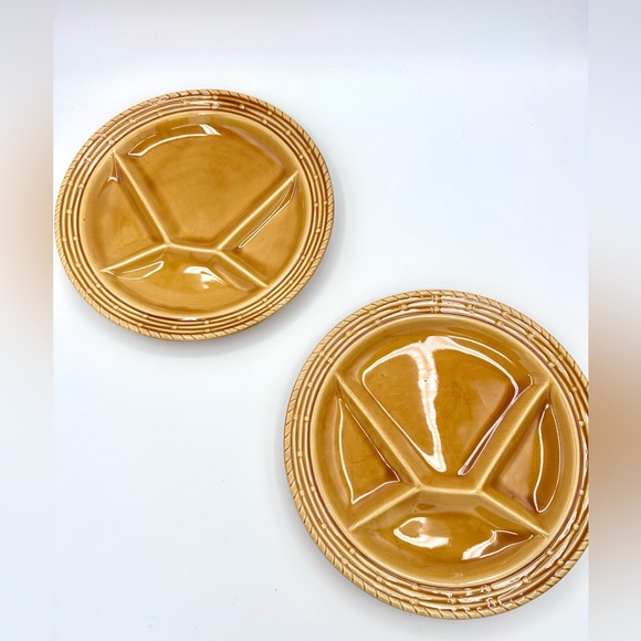 Sarreguemines of France Other - Set of 2 Sarreguemines of France Mustard Yellow 4 Section Grill Plates